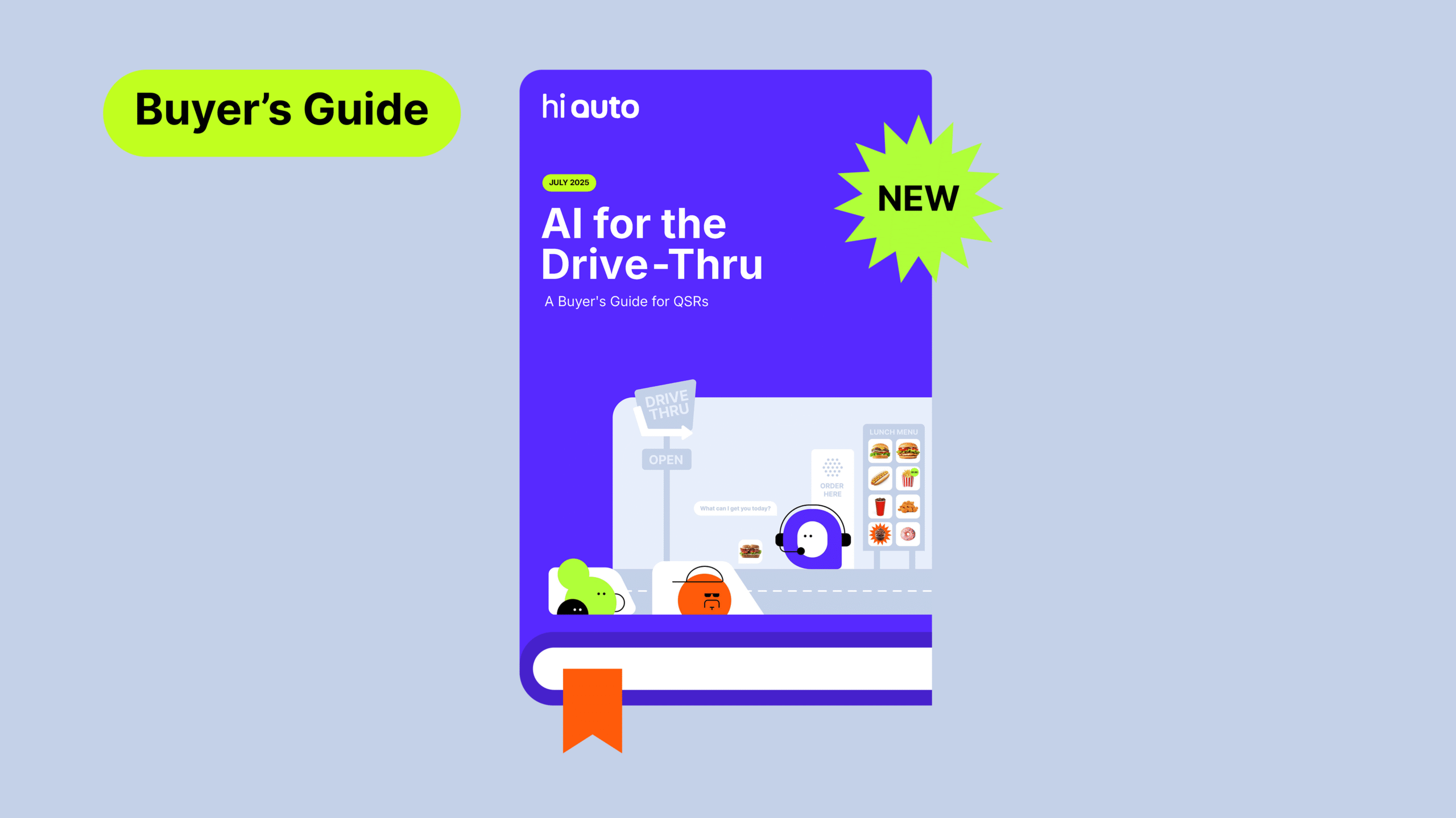 Cover image of Hi Auto’s 2025 Buyer’s Guide for QSRs, introducing key insights on evaluating AI order takers for drive-thru operations.